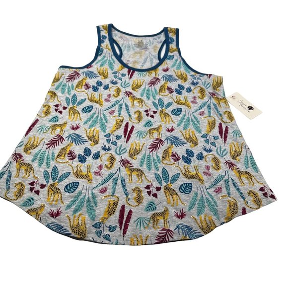 Secret Treasures Women's Size Small 4-6 Sleep Tank Top Leopard Leaves New - Picture 1 of 10
